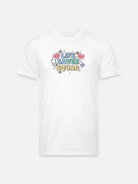 Life Saver Squad - Unisex Poly/Cotton T-Shirt - white