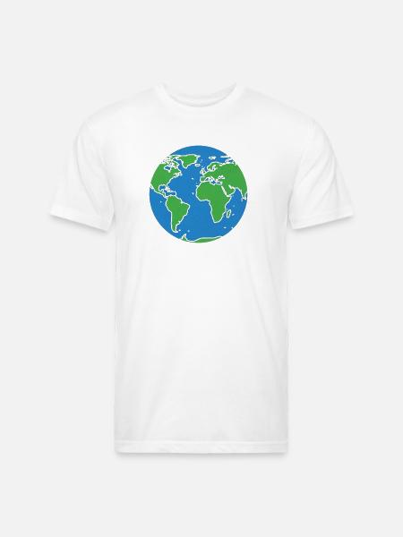 Eco World Map Circle - Unisex Poly/Cotton T-Shirt - white