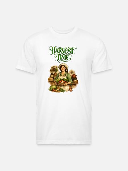 Harvest Time Farmgirl - Unisex Poly/Cotton T-Shirt - white