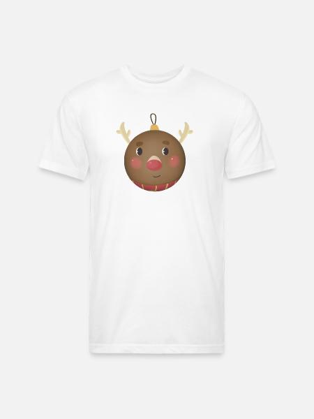 Cozy Reindeer Ornament Ball - Unisex Poly/Cotton T-Shirt - white