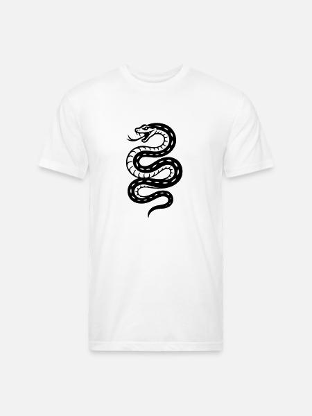 Coiled Serpent Silhouette - Unisex Poly/Cotton T-Shirt - white
