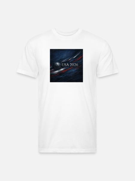 USA 2026 Soccer Emblem - Unisex Poly/Cotton T-Shirt - white