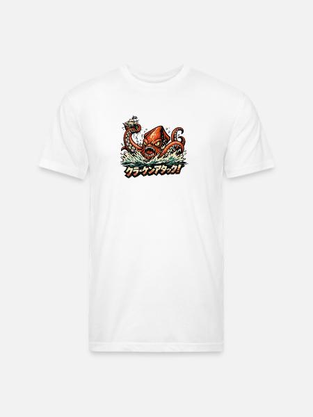Kraken Attack - Unisex Poly/Cotton T-Shirt - white