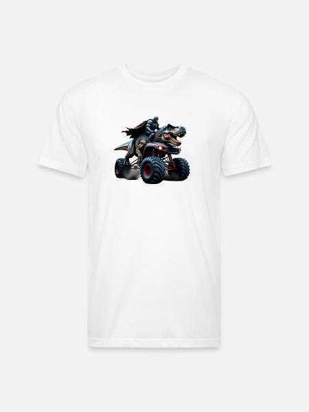 Prehistoric Power Rider - Unisex Poly/Cotton T-Shirt - white