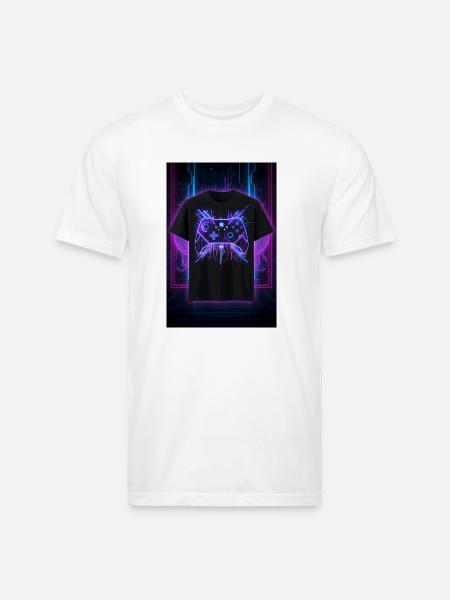 Neon Circuit Controller Glow - Unisex Poly/Cotton T-Shirt - white