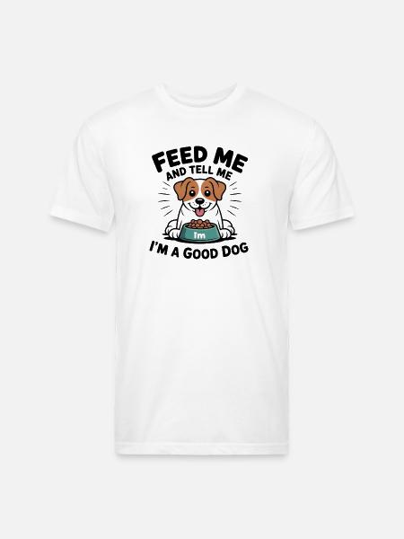 Happy Pup Meal Moment - Unisex Poly/Cotton T-Shirt - white