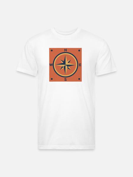 Retro Compass Rose Outdoor - Unisex Poly/Cotton T-Shirt - white