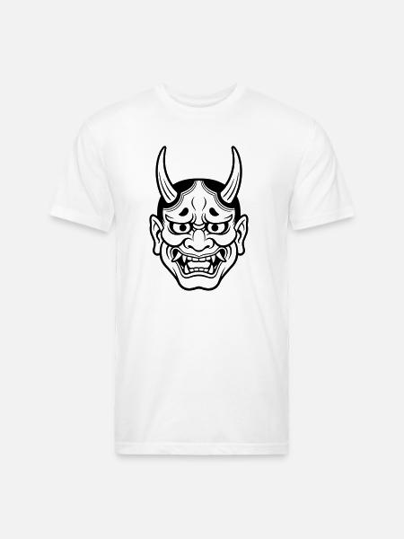 japanese demon mask - Unisex Poly/Cotton T-Shirt - white