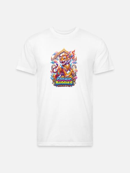 PyroTiger: The Golden Temple Guardian - Unisex Poly/Cotton T-Shirt - white