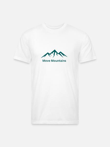 Move Mountains Mountain Crest Logo - Unisex Poly/Cotton T-Shirt - white