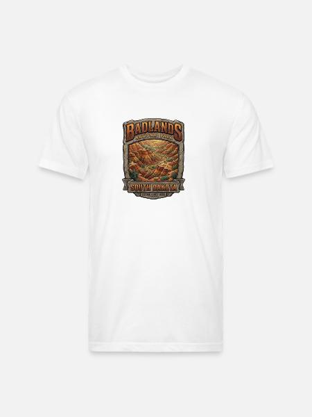 Badlands National Park Tee - Unisex Poly/Cotton T-Shirt - white