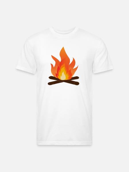 Bonfire Glow Campfire Flame Art - Unisex Poly/Cotton T-Shirt - white