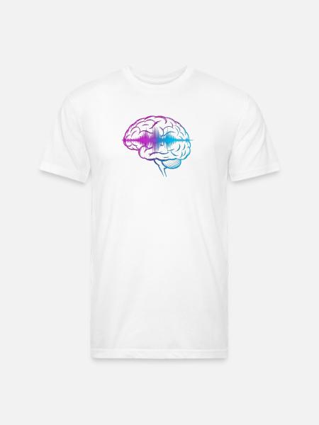 Neon Brain Wave Gradient - Unisex Poly/Cotton T-Shirt - white