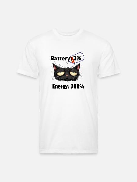 Battery 2% energyn300% - Unisex Poly/Cotton T-Shirt - white