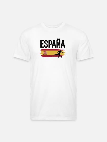 Spain Flag Soccer Splash - Unisex Poly/Cotton T-Shirt - white