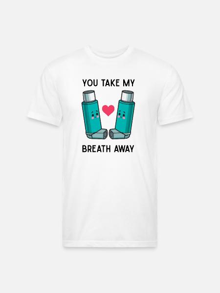Funny Asthma Inhalers Love T-Shirt - Unisex Poly/Cotton T-Shirt - white
