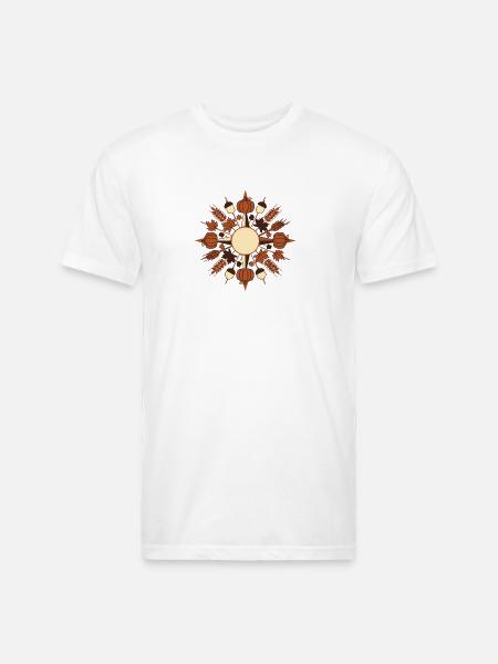 Radial Pumpkin Harvest - Unisex Poly/Cotton T-Shirt - white