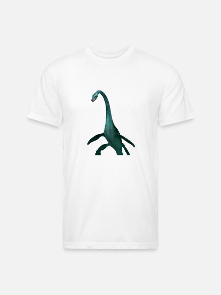 Emerald Long Neck Dino Tee - Unisex Poly/Cotton T-Shirt - white