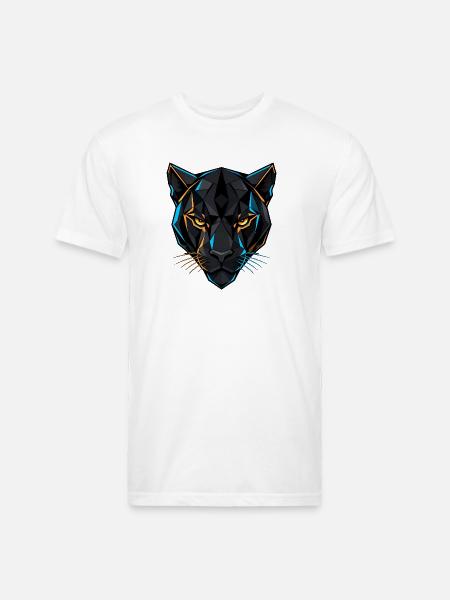 Neon Panther Wild Precision - Unisex Poly/Cotton T-Shirt - white