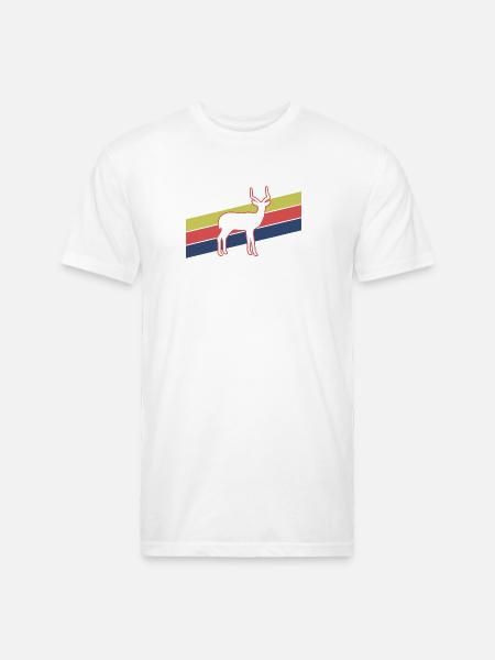 Retro Antelope Stripes – Safari Wildlife - Unisex Poly/Cotton T-Shirt - white