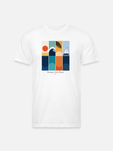 Presence Over Noise - Unisex Poly/Cotton T-Shirt - white