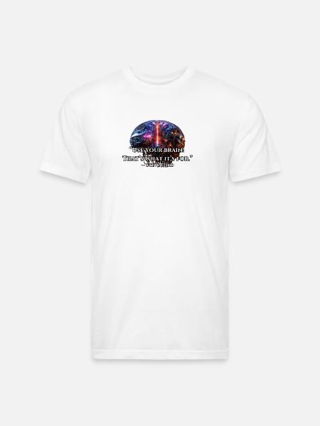 Neon Circuit Brain - Unisex Poly/Cotton T-Shirt - white