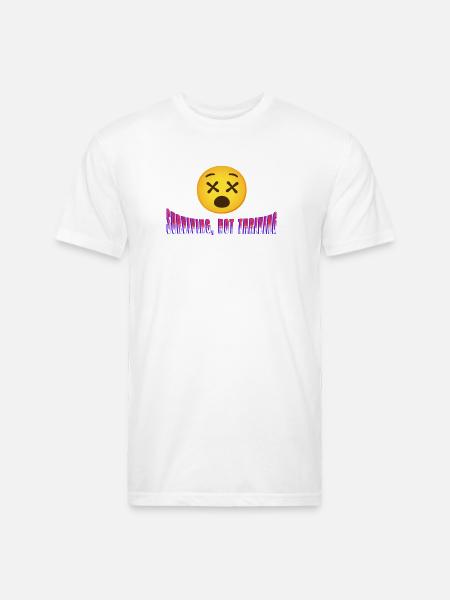 Surviving, Not Thriving - Unisex Poly/Cotton T-Shirt - white