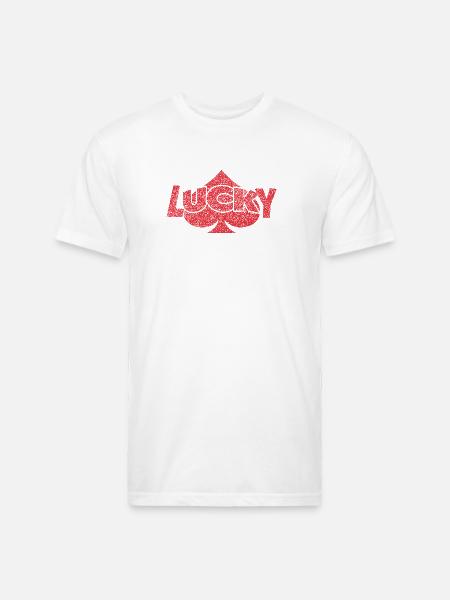 Lucky Spade - Unisex Poly/Cotton T-Shirt - white
