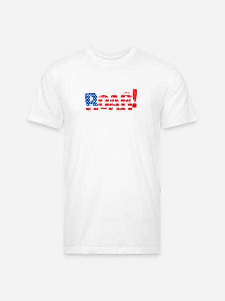 Patriotic USA Flag Illustration - Unisex Poly/Cotton T-Shirt - white