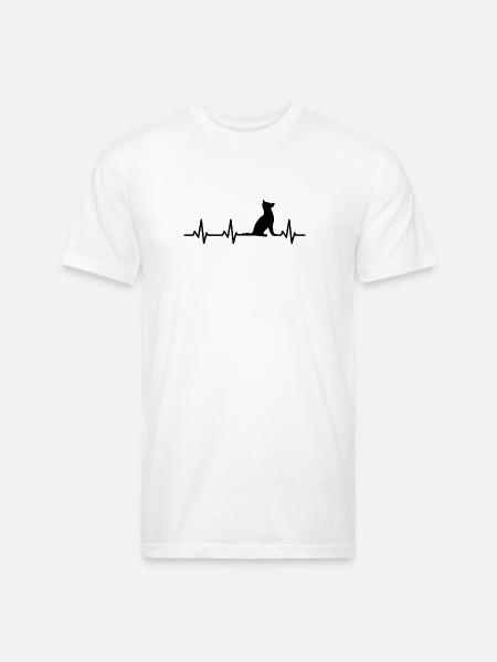 Dog ECG Heartline - Unisex Poly/Cotton T-Shirt - white