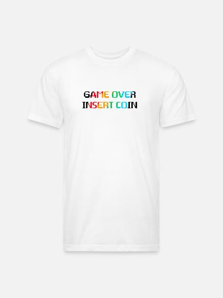 Game Over Insert Coin - Unisex Poly/Cotton T-Shirt - white