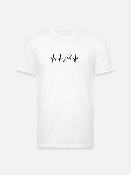 Cricket ECG Heartline - Unisex Poly/Cotton T-Shirt - white