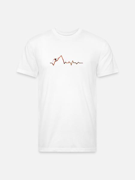 Mountain Pulse Sunset - Unisex Poly/Cotton T-Shirt - white