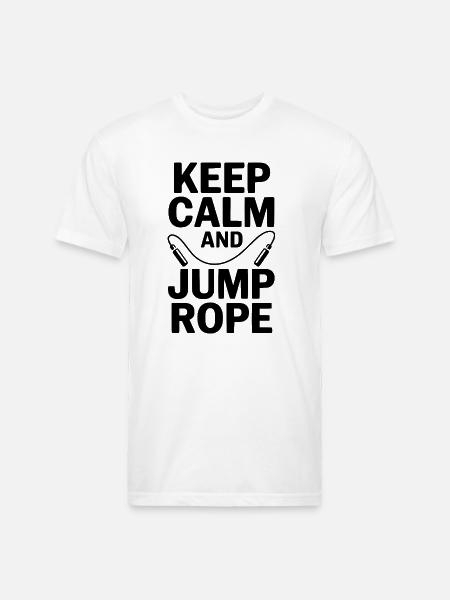 Keep Calm and Jump Rope - Unisex Poly/Cotton T-Shirt - white