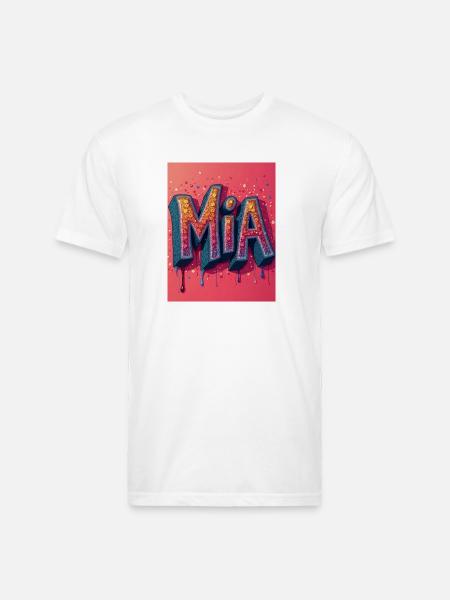 MIA Glitter Block Letters - Unisex Poly/Cotton T-Shirt - white