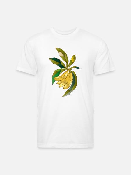 Geometric banana plant illustration - Unisex Poly/Cotton T-Shirt - white