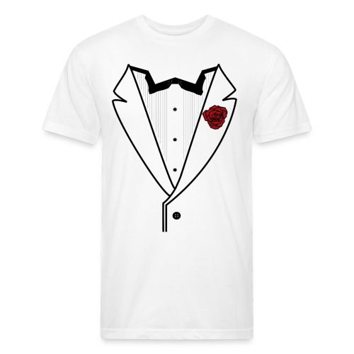 Tuxedo w/Black Lined Lapel - Fitted Cotton/Poly T-Shirt by Next Level