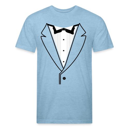 Tuxedo Plain w. Black Lines - Men’s Fitted Poly/Cotton T-Shirt