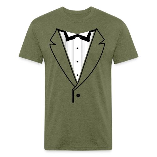 Tuxedo Plain w. Black Lines - Men’s Fitted Poly/Cotton T-Shirt