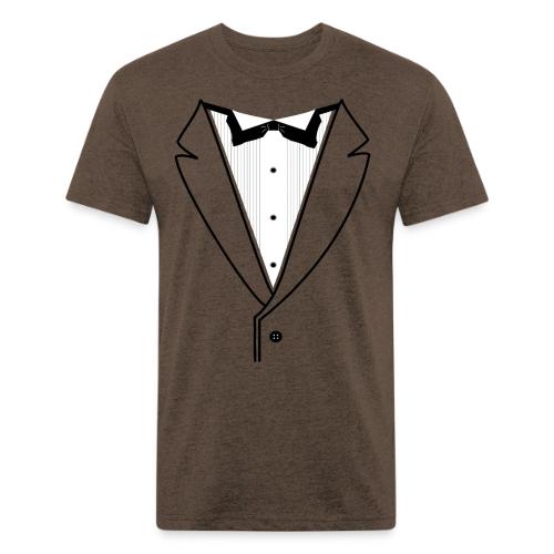 Tuxedo Plain w. Black Lines - Men’s Fitted Poly/Cotton T-Shirt