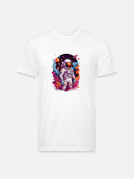 Astronaut Exploration - Unisex Poly/Cotton T-Shirt - white
