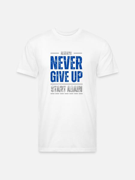 Never give up 2 - Unisex Poly/Cotton T-Shirt - white