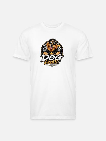 Royal Dog Love Graphic - Unisex Poly/Cotton T-Shirt - white
