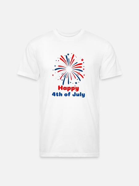 4th of July - Unisex Poly/Cotton T-Shirt - white