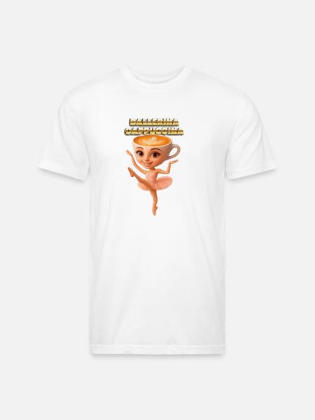 Ballerina Cappuccino Latte Art - Unisex Poly/Cotton T-Shirt - white
