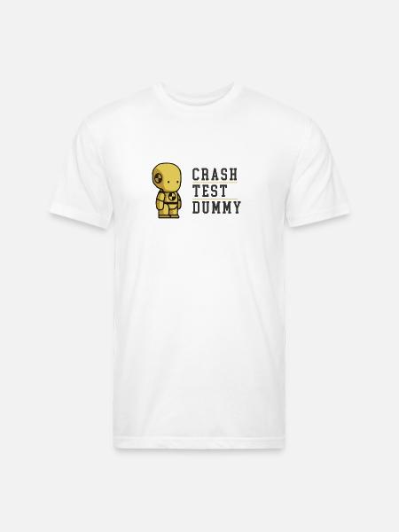 Crash Test Dummy Baby Yellow Safety Testman - Unisex Poly/Cotton T-Shirt - white