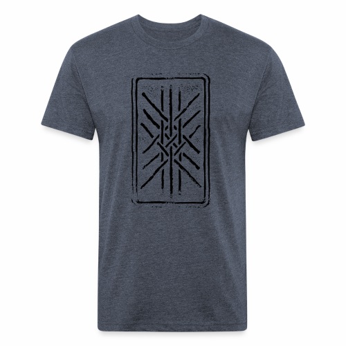 Web of Wyrd grid Skulds Web Net Bindrune symbol - Men’s Fitted Poly/Cotton T-Shirt