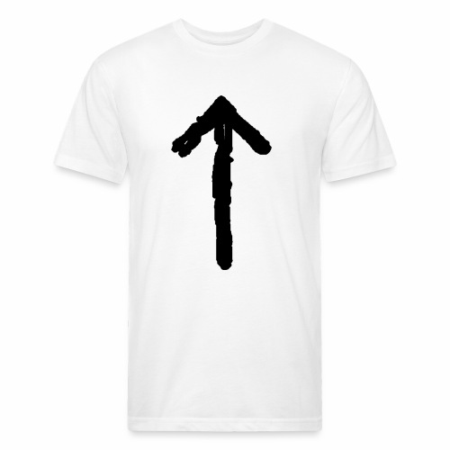 Elder Futhark Rune Tiwaz - Letter T - Fitted Cotton/Poly T-Shirt by Next Level