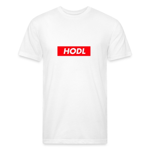 Hodl BoxLogo - Men’s Fitted Poly/Cotton T-Shirt