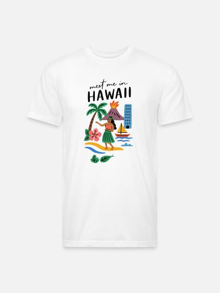 Hawaii Adventure Summer Tee - Unisex Poly/Cotton T-Shirt - white